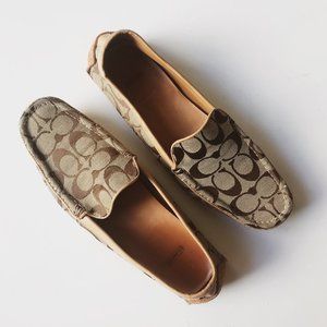 COACH Signature Logo Brocade Brown GISELLE Loafers